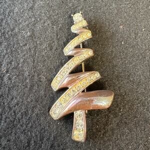 Vintage Monet Silver Christmas Tree Brooch